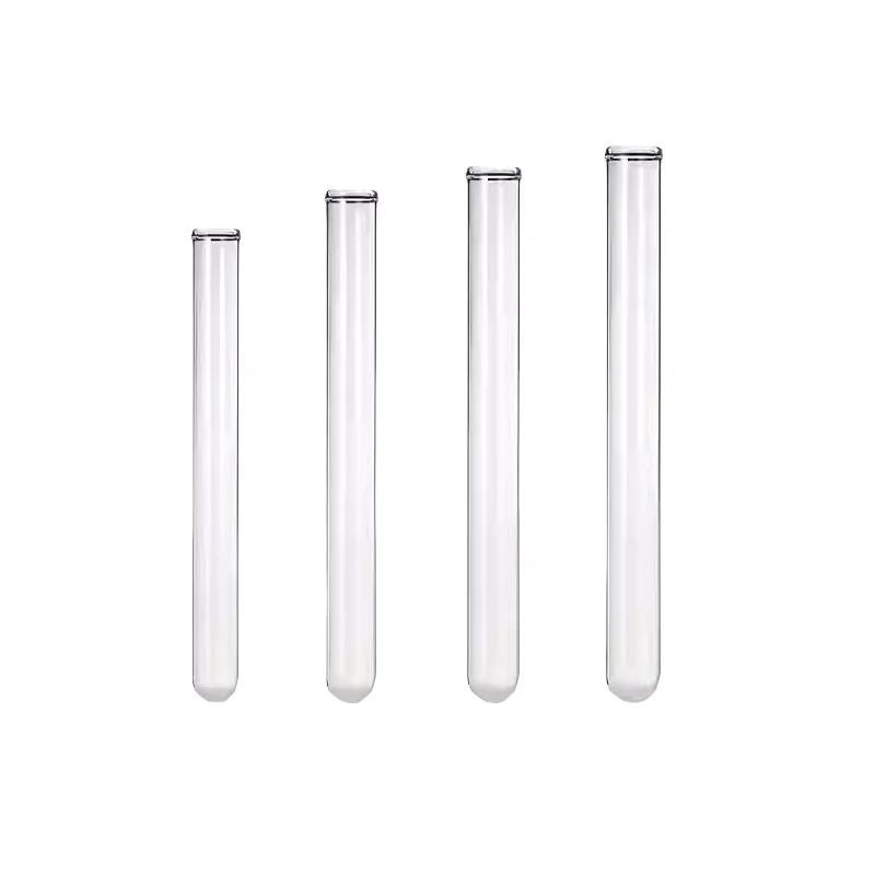 Glass test tube resistant to high temperature flat mouth flat bottom round bottom