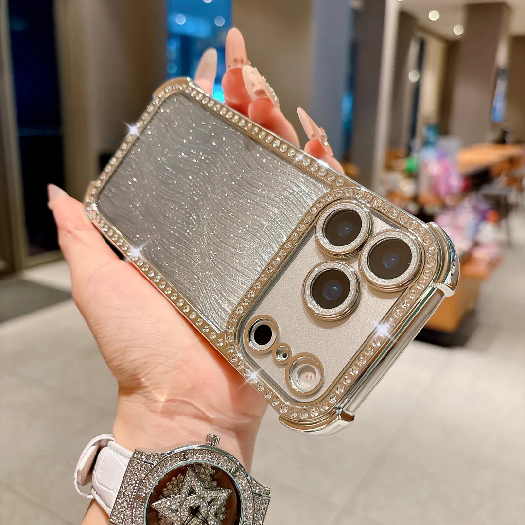 Luxury Gradient Glitter Shockproof Phone Case with Four-Corner Anti-Fall Protection and Camera Lens Guard