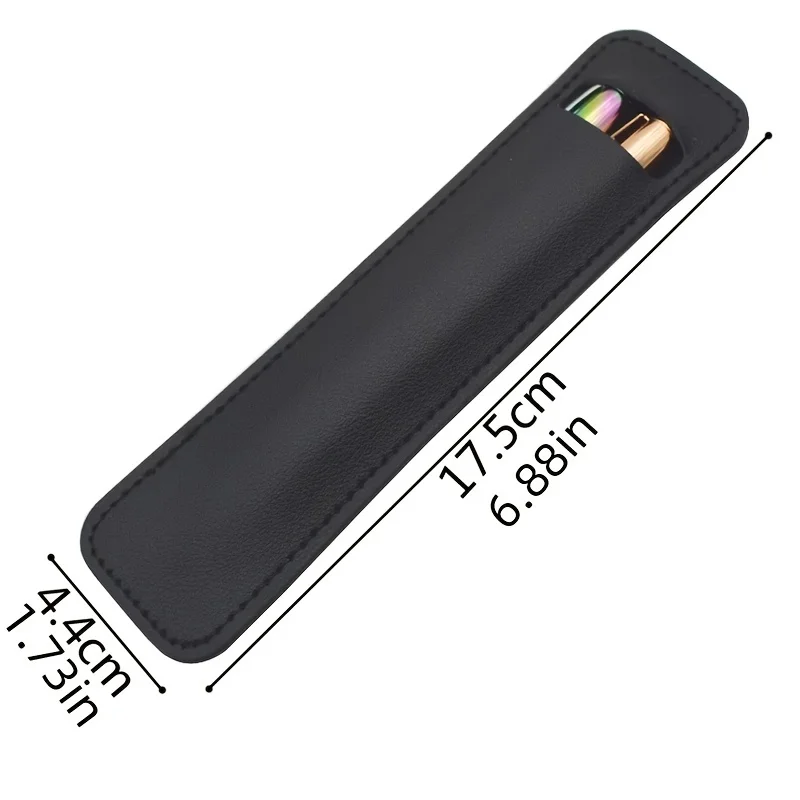 Pen Pouch for Ballpoint & Fountain Pens Soft PU Leather Pencil Case Conveniently Carrying and Safeguarding Travel Supplies