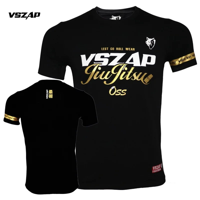 

Vszap Brazilian Jujitsu Sports Casual Pure Cotton Fighting MMA Fitness T-shirt Men's and Women's Judo Running Fight Top
