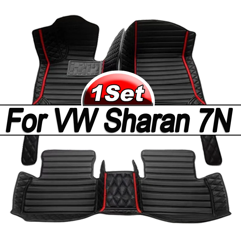 

Car Floor Mats For Volkswagen VW Sharan 7N 7seat 2010~2022 Auto Leather Floor Mat Rugs Pad Interior Parts Car Accessories 2012