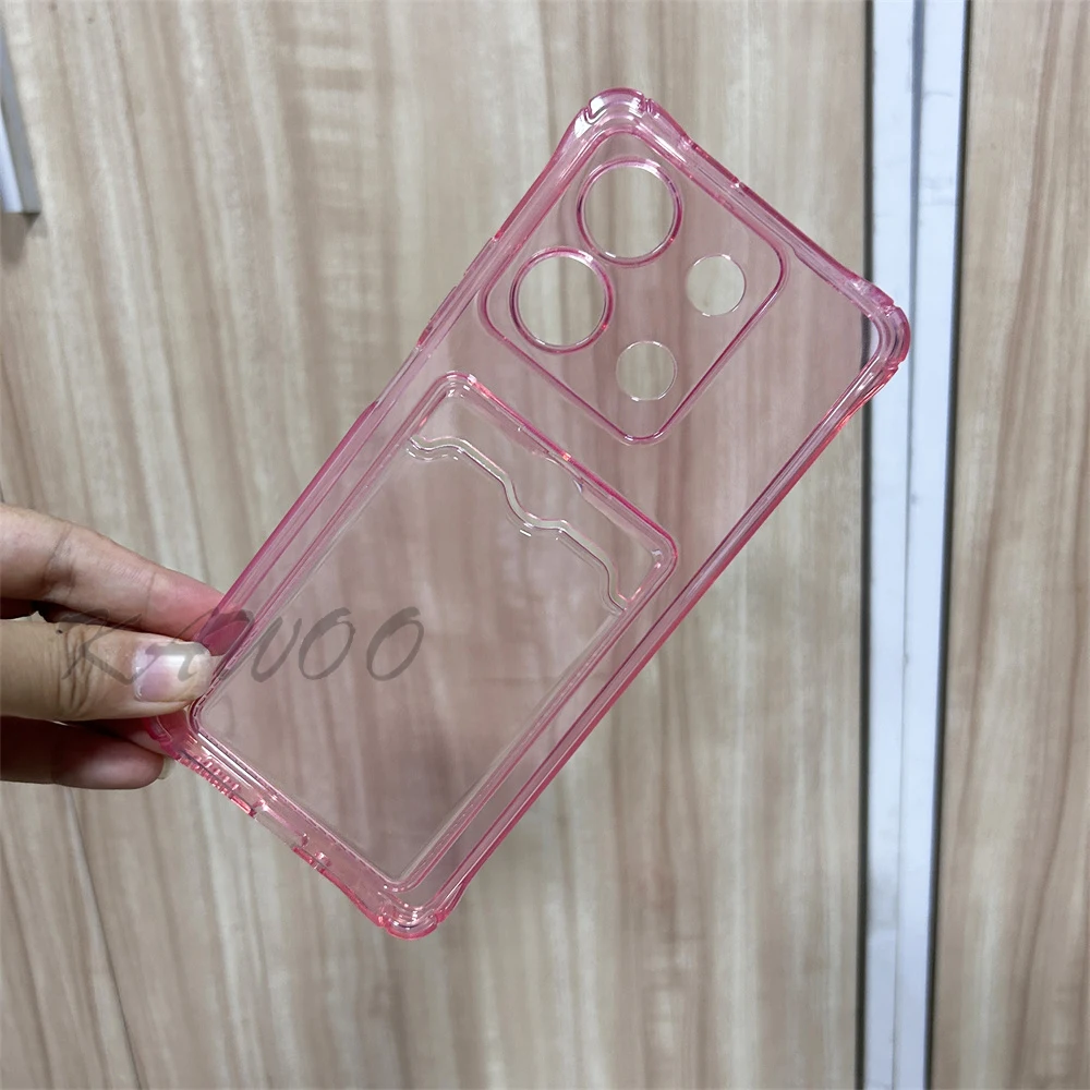 Transparent Card Slot Holder Wallet Slim Soft TPU Case Cover