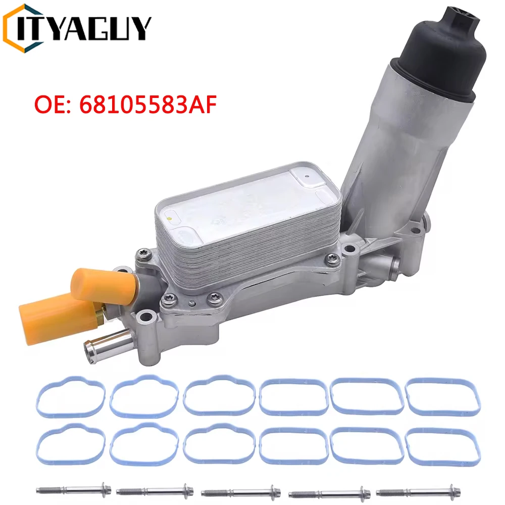 Aluminum Oil Filter Adapter Housing Engine 68105583AF For Dodge Chrysler Ram Charger Cherokee Wrangler ProMaster 3.6L V6
