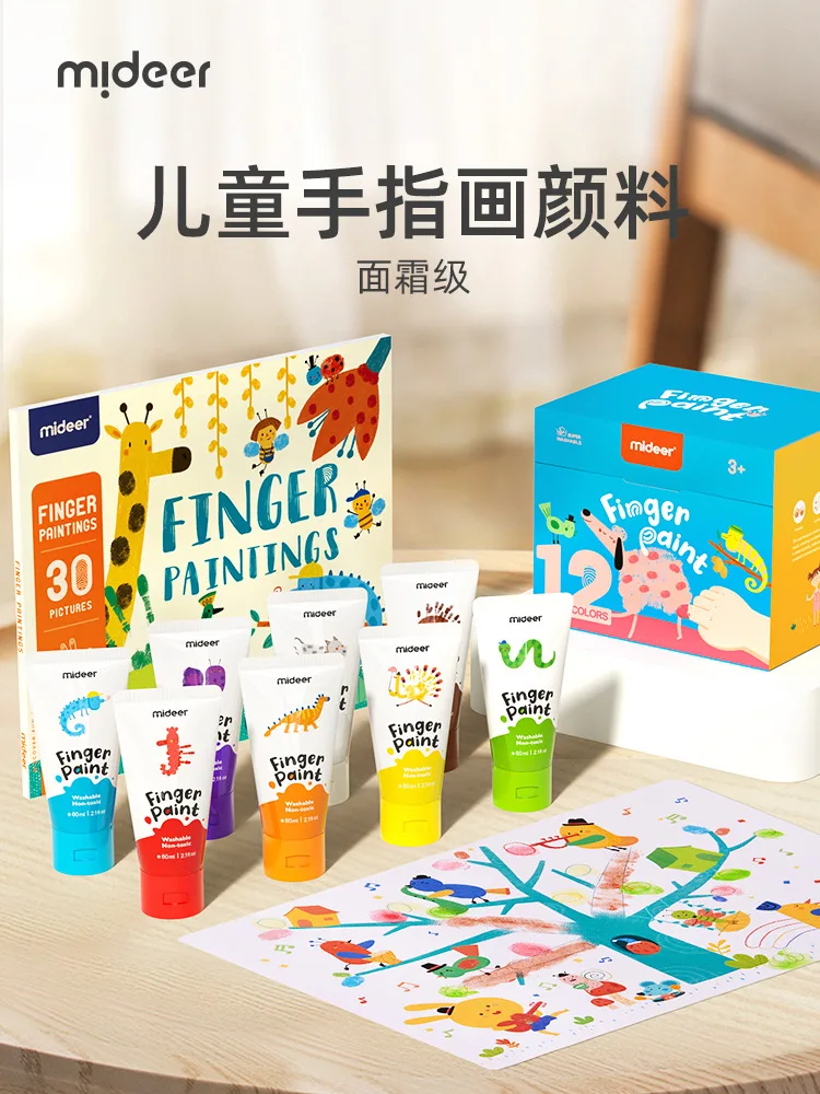 

Mideer Milu Finger Painting Paint Kids Doodle Baby Watercolor Painting Set Washable Water Topography Toy