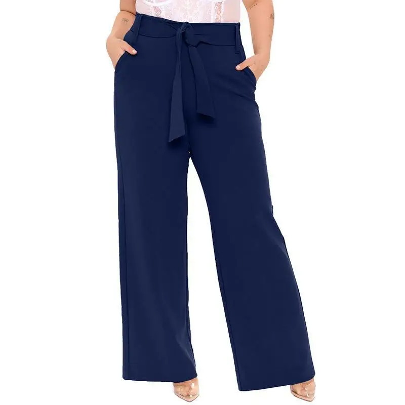 Spring and Summer New Women's Solid Color Shrimp Skin Casual Pants