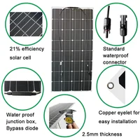 Kit de système de panneaux solaires pour la maison, contrôleur de charge 100A, onduleur 2000 V, batterie Lyen 10Ah, 30Ah, 1000W, 2000W, 220 W 2