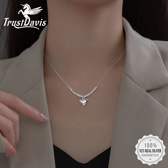 Classic S925 Original Design Heart Necklace Women Silver Fashion