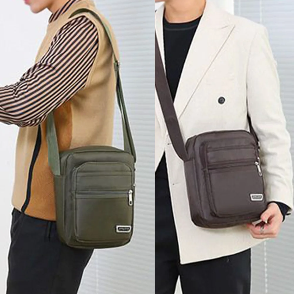 Männer Wasserdichte Einzelne Schulter Messenger Bag Business Tasche Brieftasche Vier/Sechs Schicht Reißverschluss – Detail 2