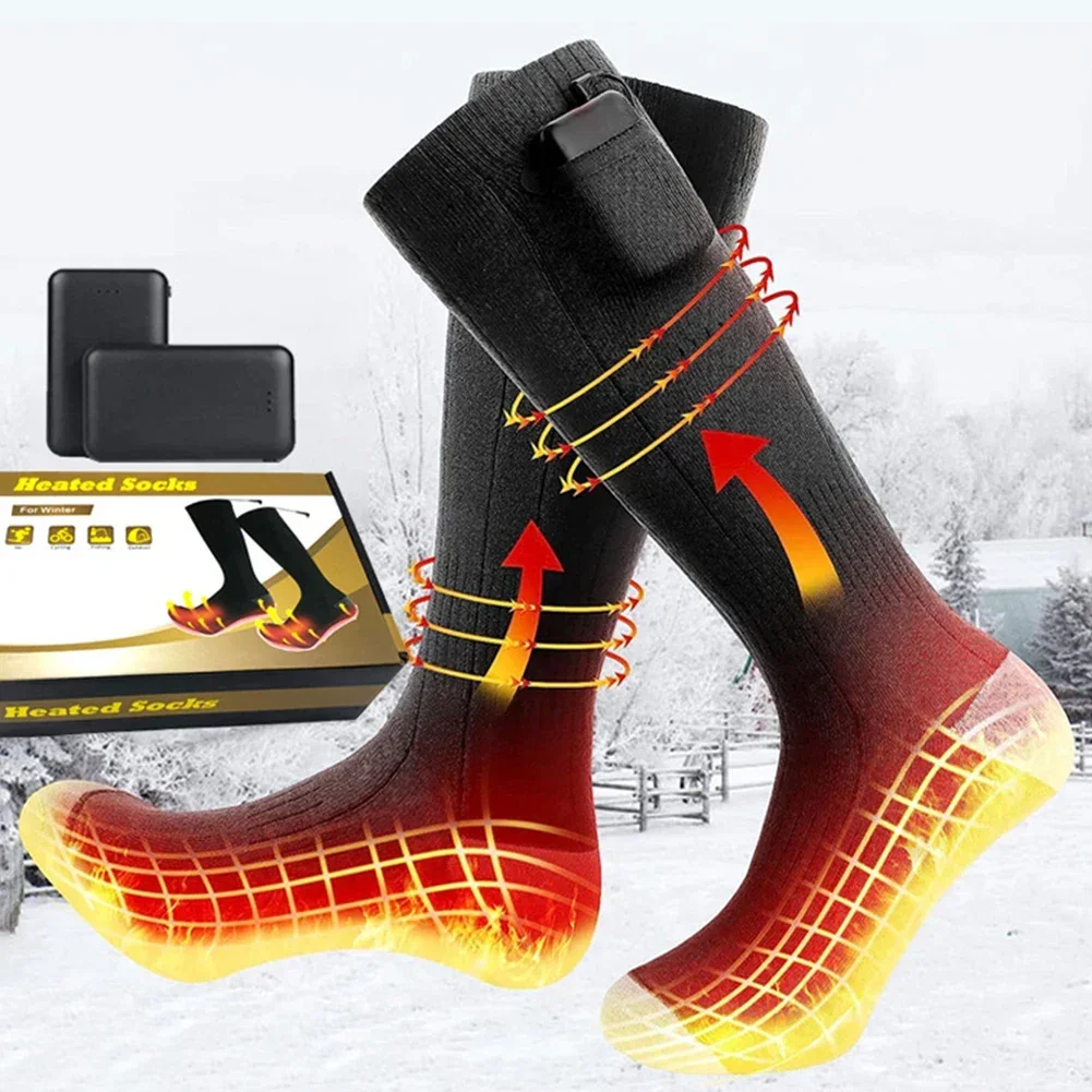 Calcetines calefactables recargables para hombre, calentador de pies  térmico para deportes al aire libre, esquí, Snowmobile, esquí, Invierno -  AliExpress