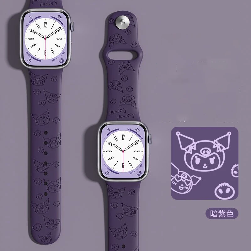 Sanrios Kawaii Anime Hello Kittys Cartoon My Melody Kuromi Cinnamorolliwatch Strap Iphone WatchCute Print Wrist Stra