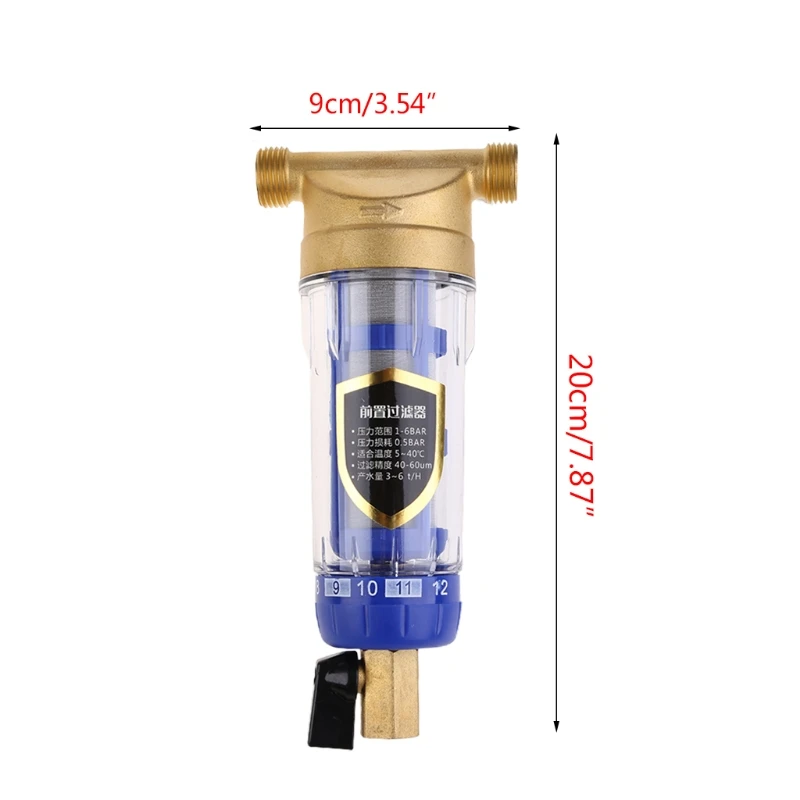 Front Purifier Copper Pre-filter Backwash Water Filters Remove Rust Contaminant Sediment Pipe
