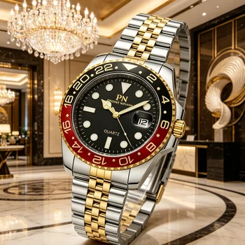 Orologio da Polso al Quarzo da Uomo, Orologio Impermeabile in Acciaio Inossidabile, Orologio Sportivo Casual alla Moda per Uomini e Donne, Orologio Luminoso