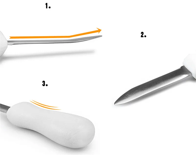 Description Picture 4 of itemStainless Steel Shell Open Tool Oysters Scallops Seafood Oyster Knife Multifunction Utility Kitchen Tools