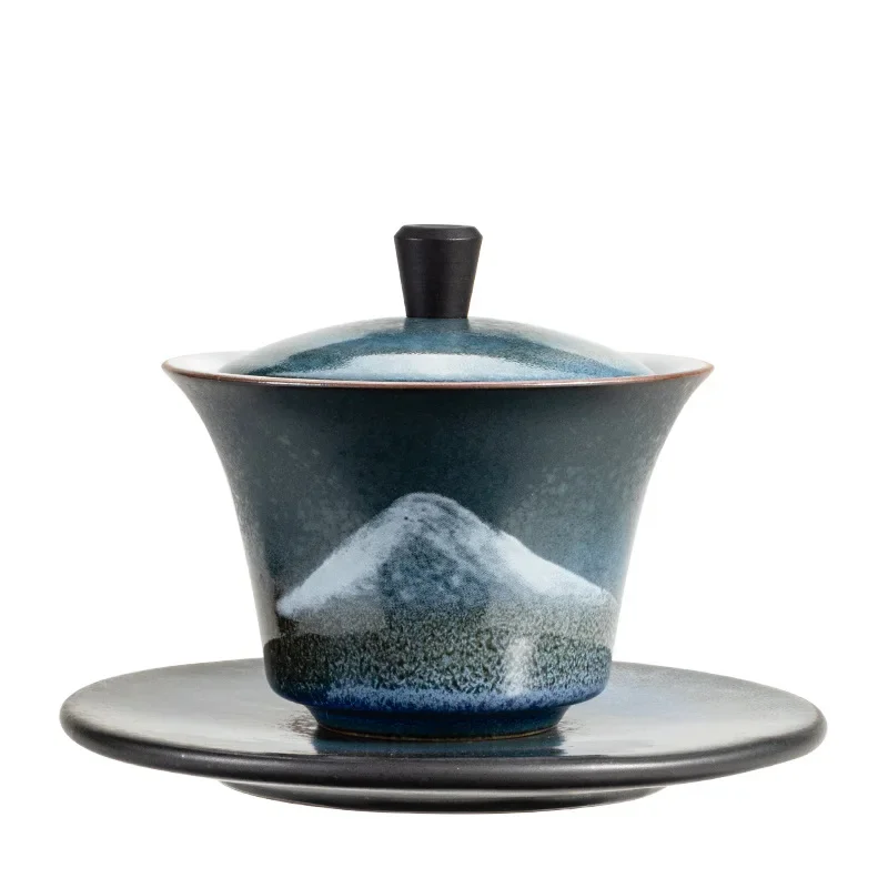 Cover Bowl Ceramic Three-Force Cover Bowl Household Tea Cup Tea Kung Fu Set Making Device Gaiwan Chinese Set