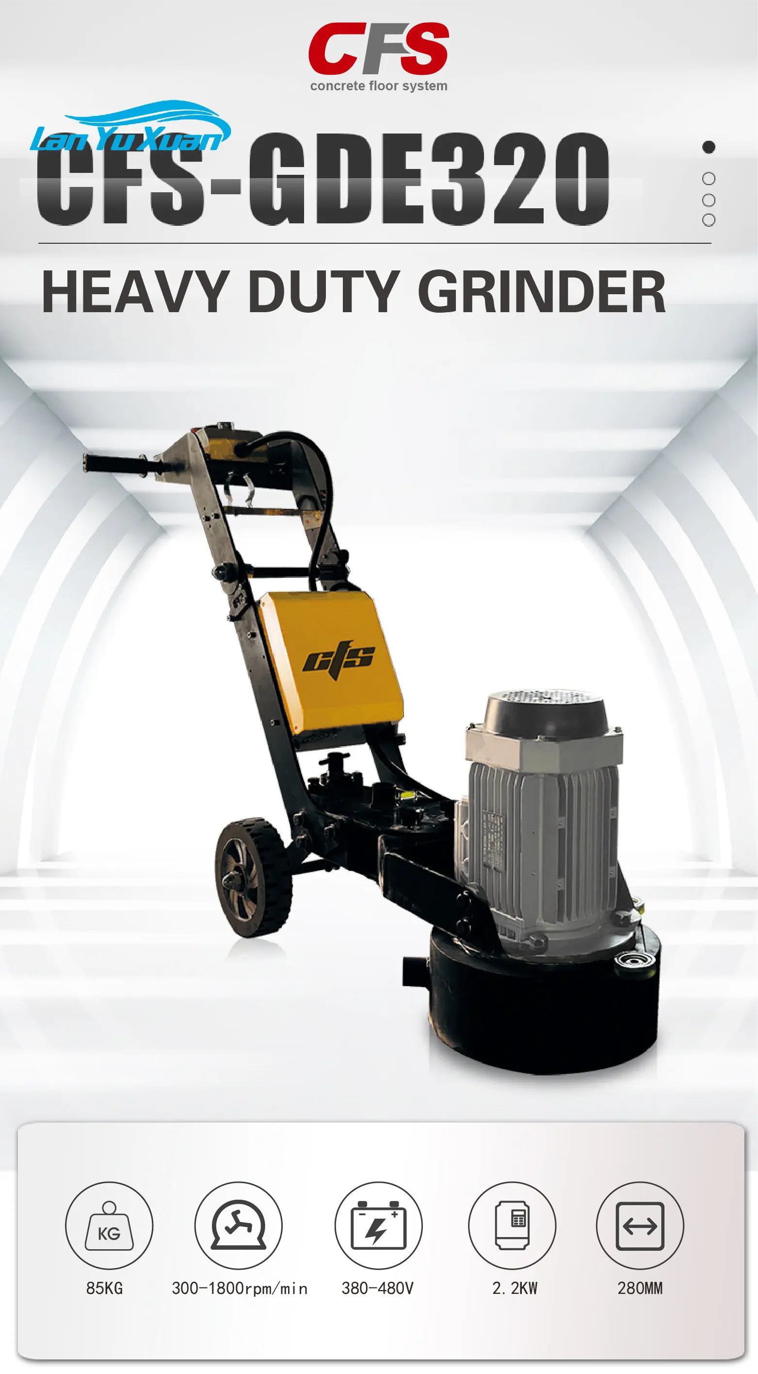 320mm 220v industrial best concrete floor polisher surfacing grinder machine for sale