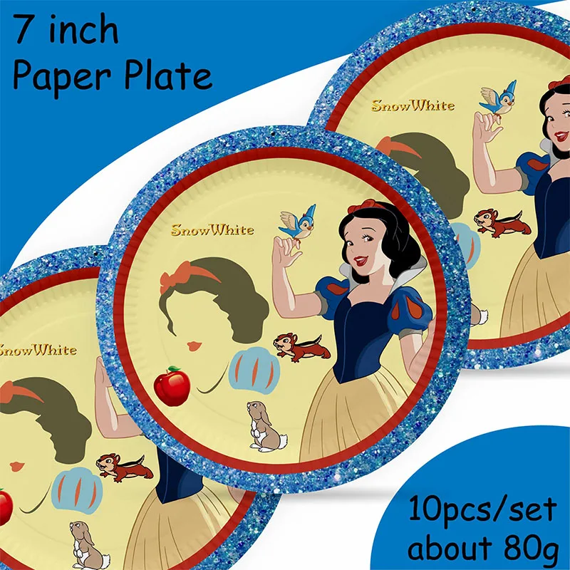 Description Picture 5 of itemIconic Brand Snow White Birthday Decoration Angle Disposable Tableware Cup Plate Tablecloth Baby Shower Kids Girls Boy Party Supplies