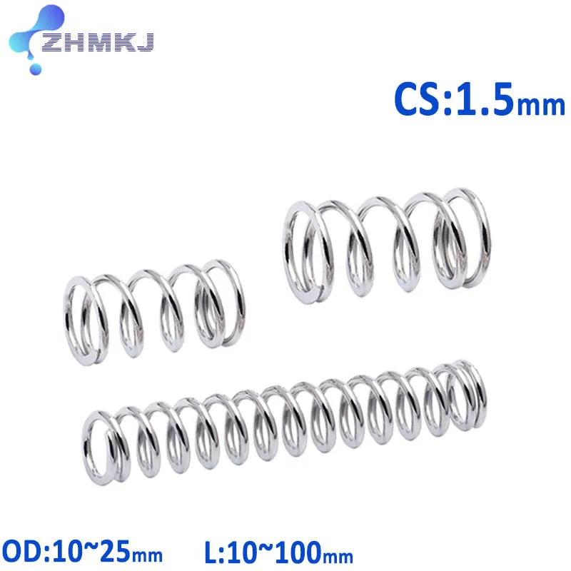 

304 Stainless Steel Compression Springs Wire Diameter 1.5mm Y-type Rotor Return Spring Outer Diameter 6-14mm Length 5-100mm