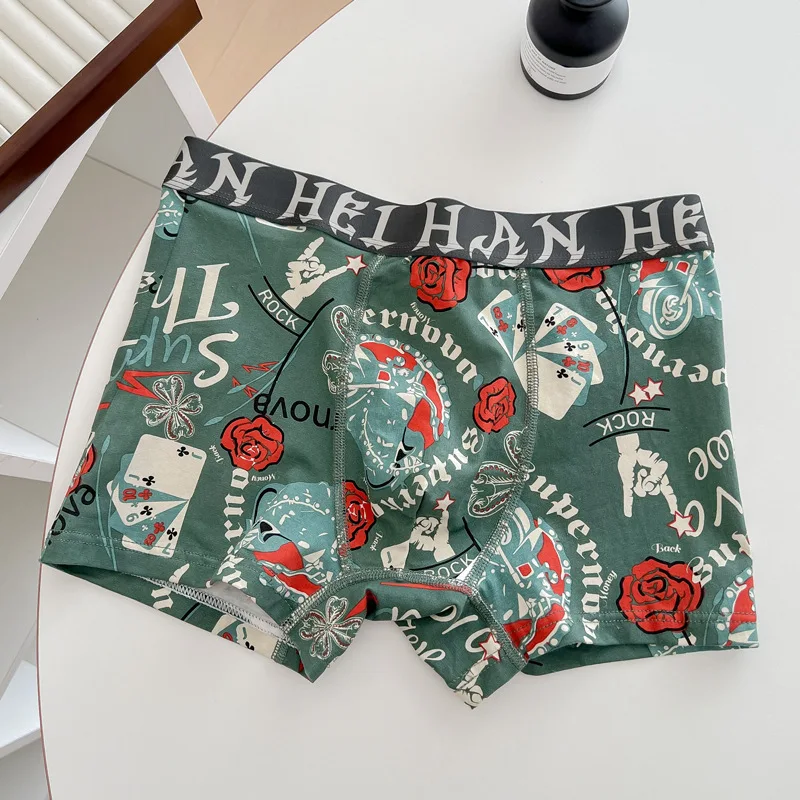 Men's underwear made of pure cotton, comfortable and breathable flat angle pants, and youth shorts 3PCS