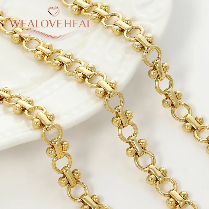 18 Karat vergoldete Messing-Metallkette, Schmuckherstellungszubehör für Schmuckketten, Schmuck, Halsketten, Armbänder, DIY-Zubehör – Detail 18