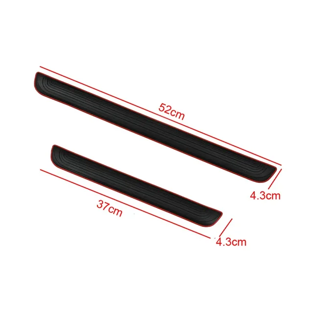 4pcs Rubber Car Door Sill Scuff Covers Black Door Panel Guards Protector Trim Anti-scratch Exterior Parts Car Decor Accessories 4