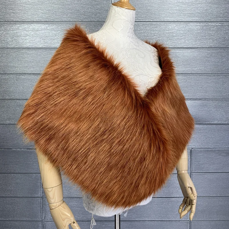 

Hot Sale 2024 fashion new Fox fur long fur dress shawl nightclub imitation fur cloak fur dress camisole