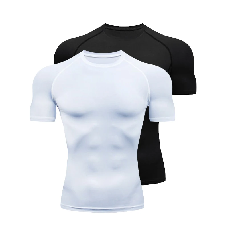 Men Running Compression T-shirt Short Sleeve Sport Tees Gym Fitness Sweatshirt Jogging Tracksuit