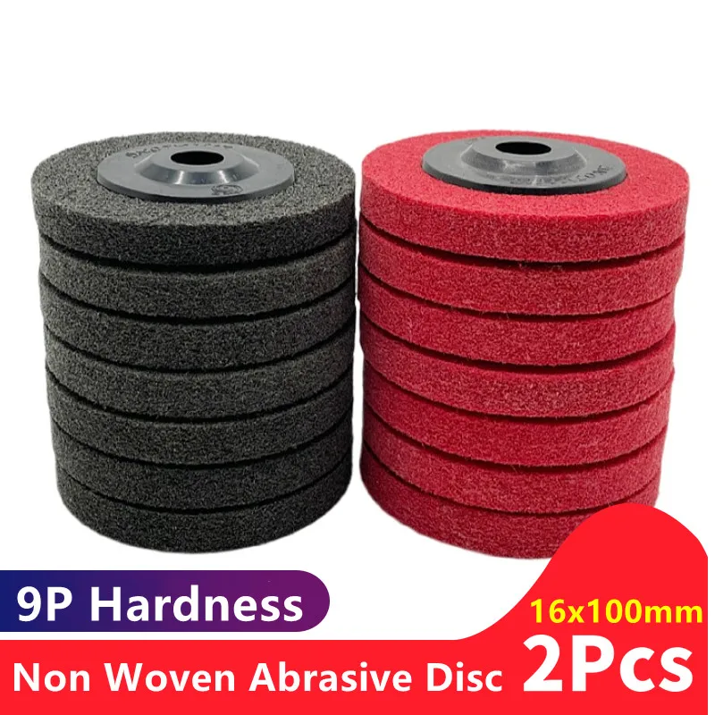 100mmx100mm x19mm NON WOVEN ABRASIVE GRINDING POLISHING WHEEL CYLINDER BUFFING 