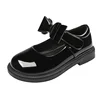 New Girl Leather Shoes Princess Kid Student School Causal Black Versatile Shoes Hook & Loop Children Glossy Mary Jane Autumn Hot 2