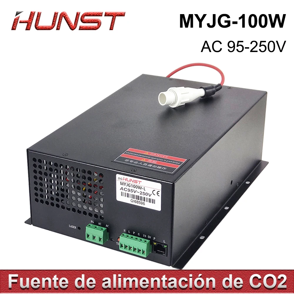 

HUNST CO2 Laser Power Supply MYJG 100W Supports 95~250V Voltage and is Used for 80-100W Laser Engraving and Cutting Machines.