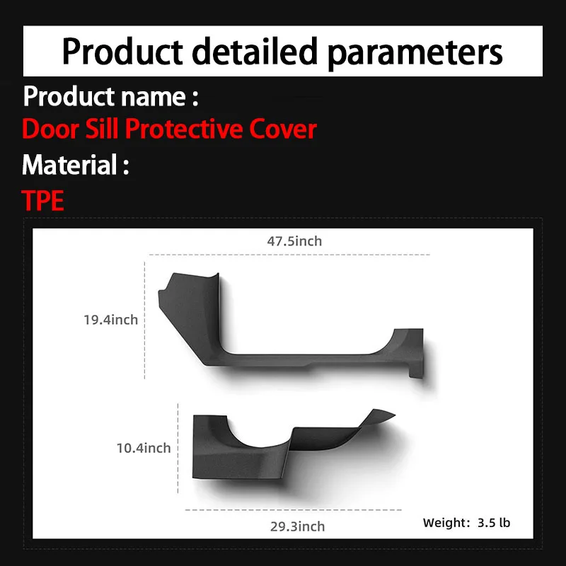 For New Tesla Model Y Juniper 2025 Door Sill Strip Guard Car Accessories Front R