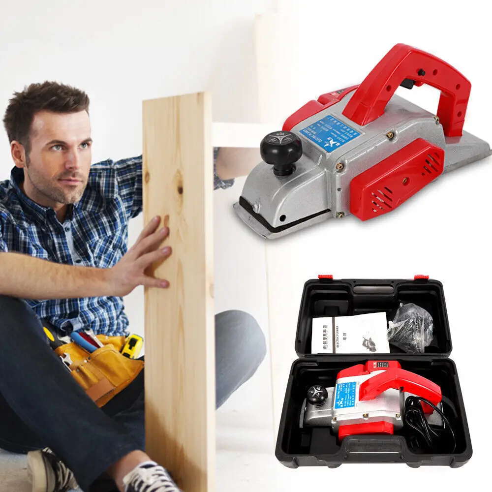 Pialla Per Legno Elettrica Per Impieghi Gravosi Levigatrice Per Porte Aereo Portatile Per La Lavorazione Del Legno 82Mm 800W