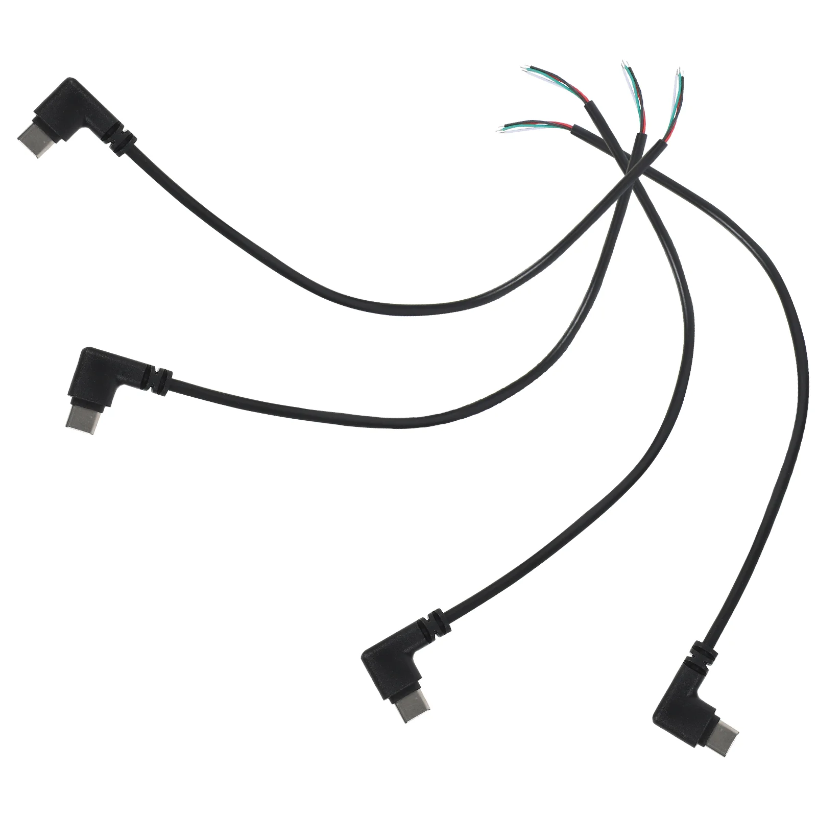 4 Pcs USB Data Cable Extender Short Charging Small Pvc Unbreakable Right Angle Portable