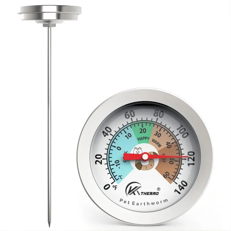 Compost Soil Tester Meter 20cm Measuring Probe Stainless Steel Thermometer Temperature Monitor for Garden Lawn Plant Pot Tools 6