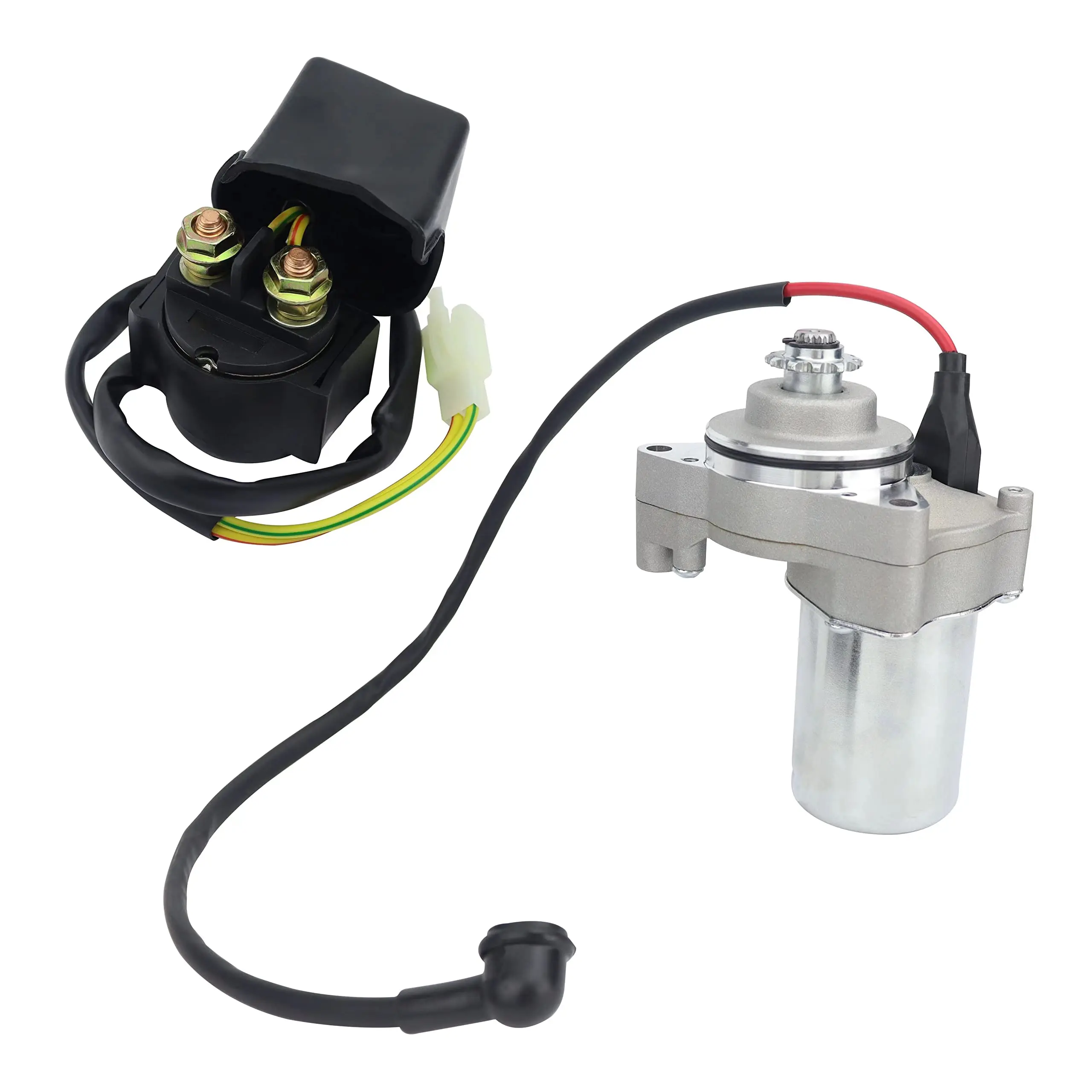 Motorino Di Avviamento A 3 Bulloni E Relè Solenoide Per 50Cc 70 Cc 90Cc 100 Cc 110Cc 125 Cc Atv Dirt Bikes Go Kart Cinese Pit Bike Quad 4 Wh