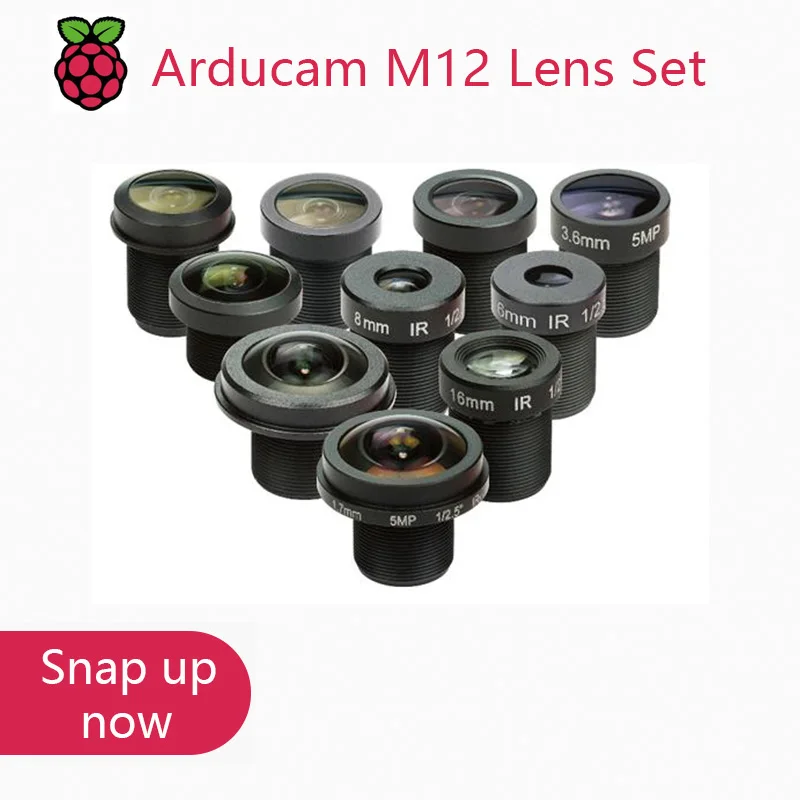 Arducam M12 Set Di Obiettivi, Obiettivo Arducam Per Fotocamera Raspberry Pi (1/4 ') E Arduino, Teleobiettivo, Macro, Grandangolare,