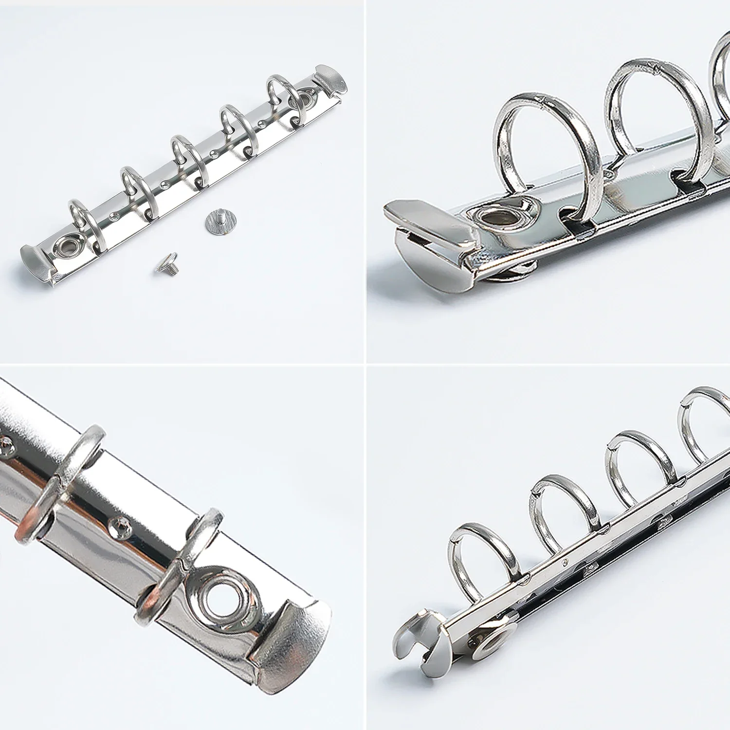 Moterm A8 Size Metal Spiral Rings Binder Clip 5 holes With 2 Pairs of Screw For Diary Notebook Planner Binder Clip File Folder 3