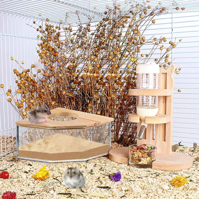 Provide a convenient dust bath for small animals with the Hamster Bathroom House Sandbox