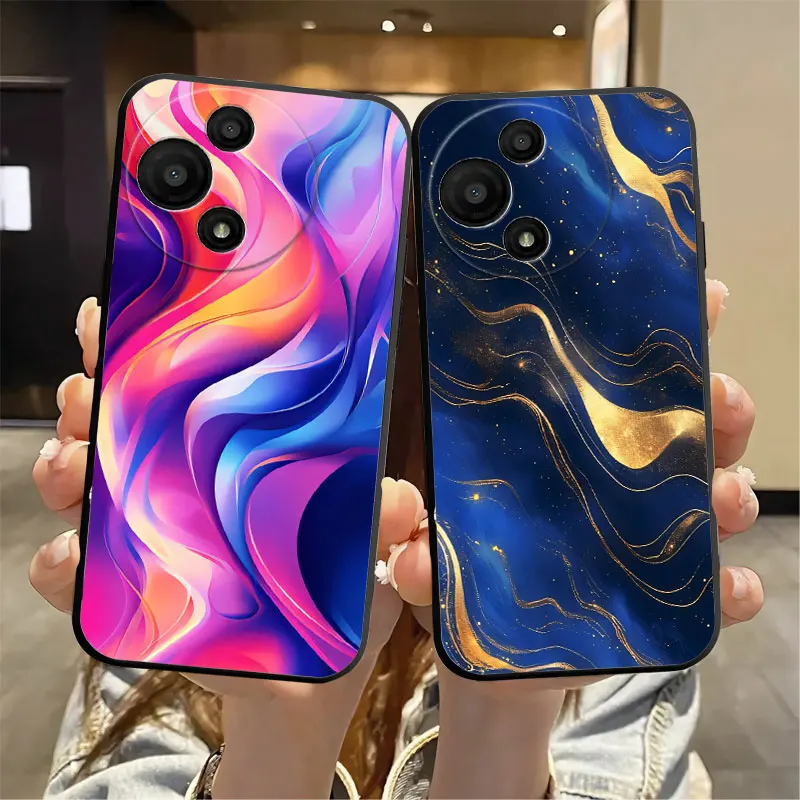 Luxury Silicone Soft Phone Case with Butterfly Marble Print Pattern
