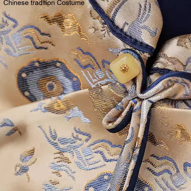 Bigsize 4Xl 5Xl Sleeveless Tang Clothes Women Elegant Vest New Chinese Style Hanfu Top Luxury Jacquard Song Brocade Outwear