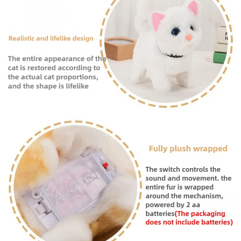 Interactive Walking & Barking Electric Plush Cat 4