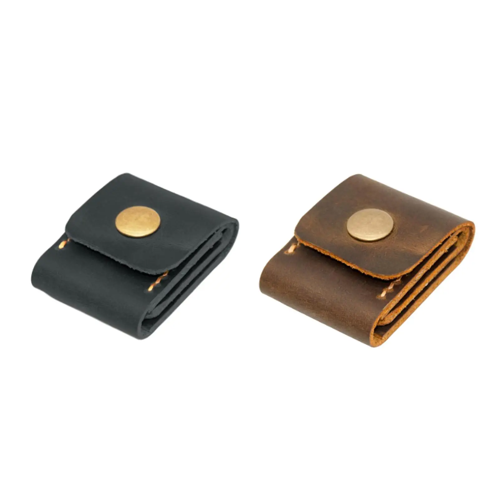 Picks Storage Pouch Box PU Leather with Snap Button Hold 3 Pick Storage for Guitar Players Kids Friends Acoustic Electric Guitar