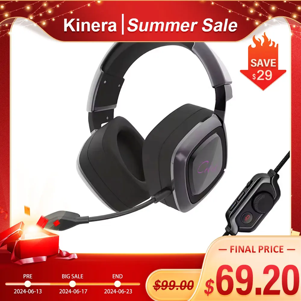 Kinera Celest Ogryn 마이크 포함 헤드폰, 유선 제어, USB 플러그, PC, PS5, Xbox Esports 게임 헤드셋용 IEM 다중 모드