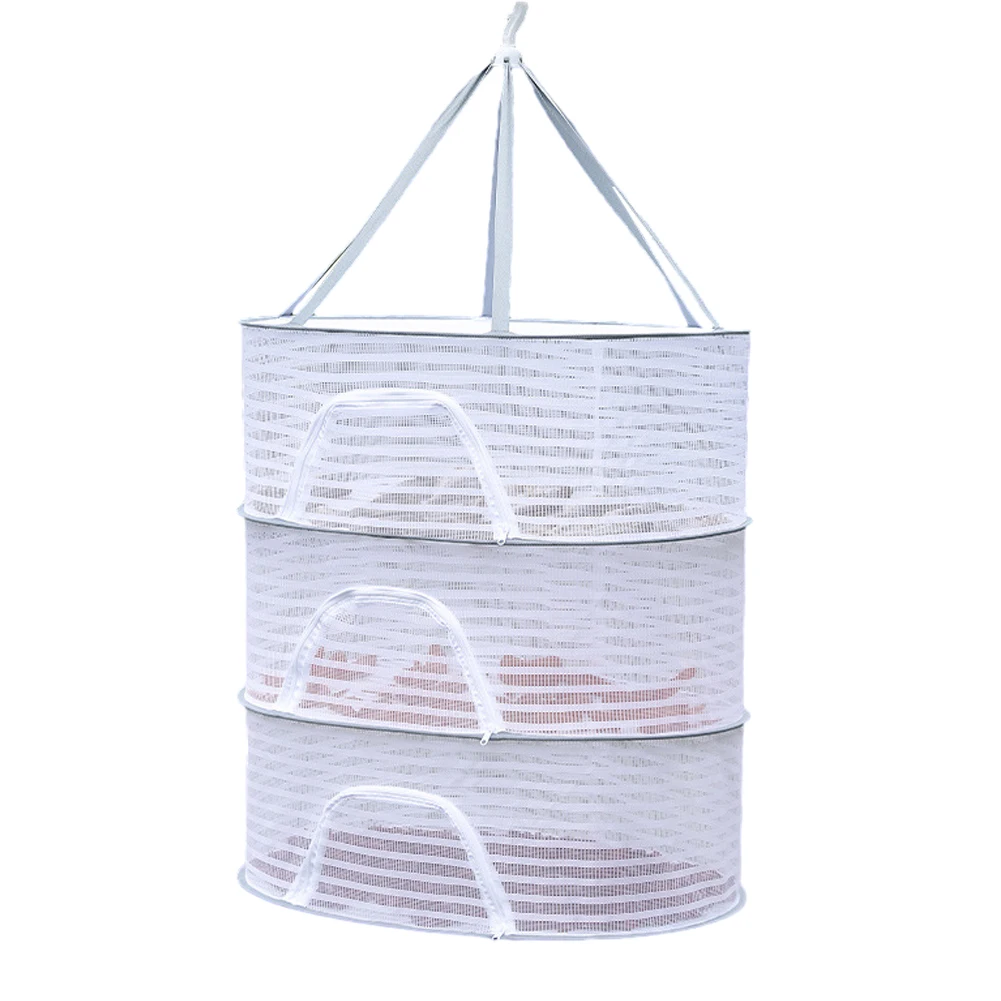 4 Layer Fish Hanging Basket Removable Fine-Grained Grid for Flowers Buds Plants Organizer Drying for Fish/Vegetables/Fruit/Herbs 4