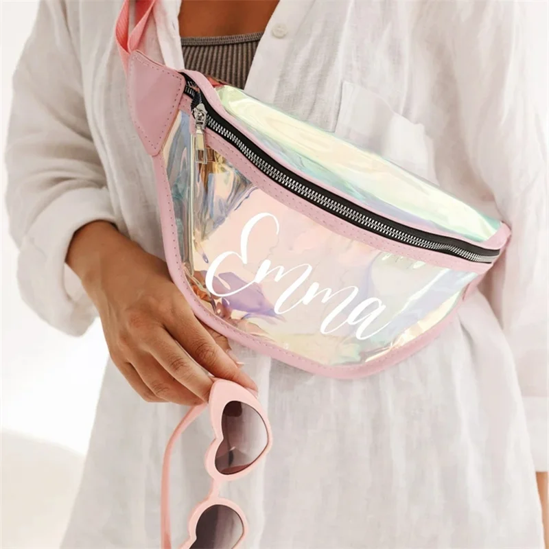 hykleri For pokker Akademi Personalized Holographic Fanny Pack,Clear Fanny Pack Bachelorette Party,  Bridal Party Bum Bag, Waist Bag,Festival Belt - AliExpress