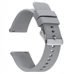 Silicone Waterproof Watchband - Sport Bracelet Rubber Wristband - 21mm (Grey)