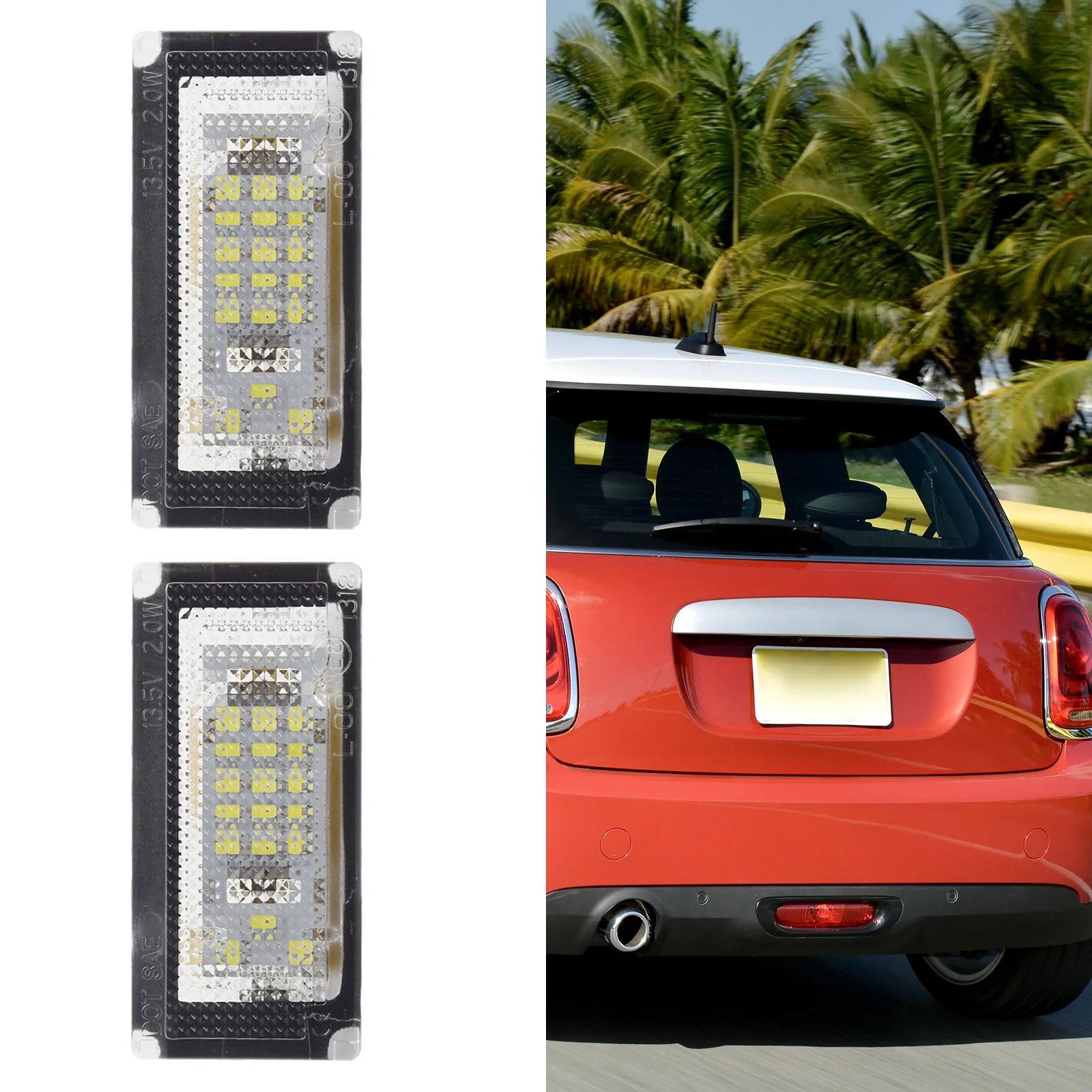

2x Car 18 LED License Plate Light No OBC Errors For Mini For Cooper S R50 R52 2004-2008 R53 2001-2006 Car Light Accessories