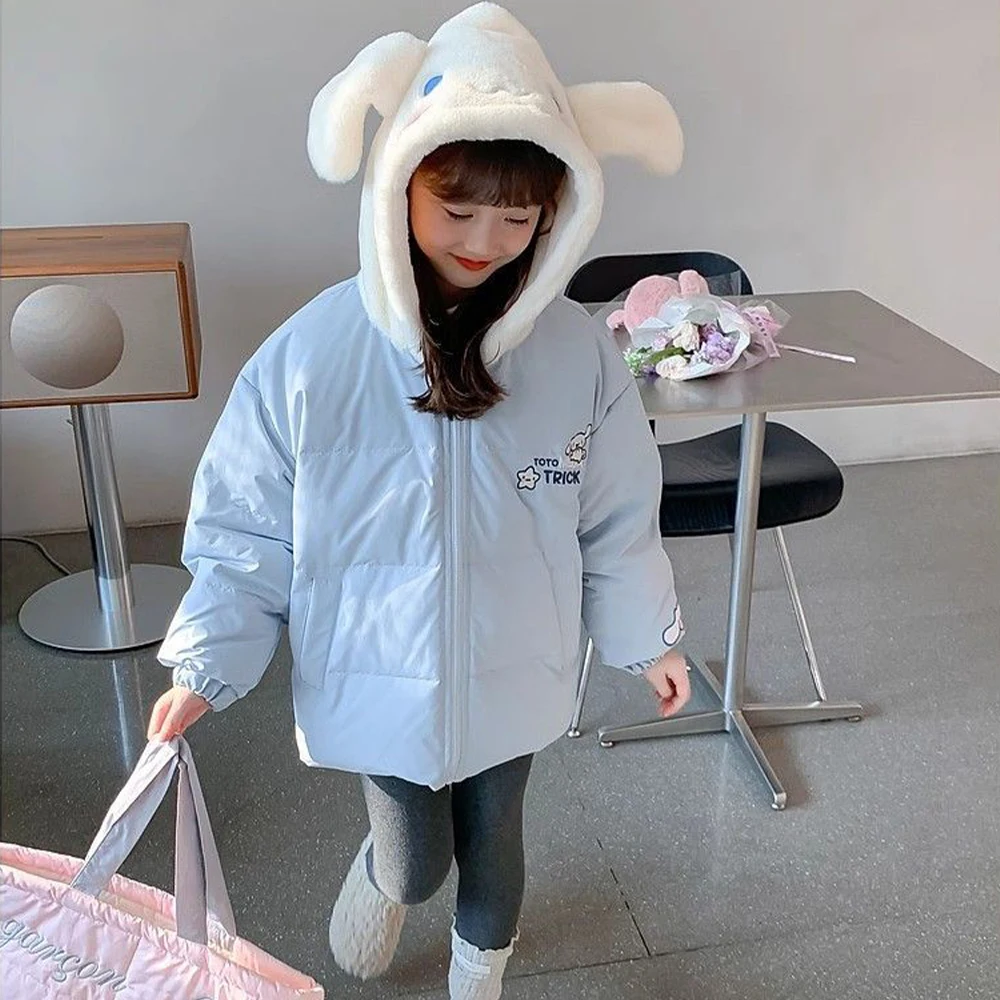 Hot Cotton Clothes Sanrio My Melody Girls Leisure Sports Hooded Jacket Cinnamoroll Hello Kitty Kawaii Child Hoodie Cartoon Gift