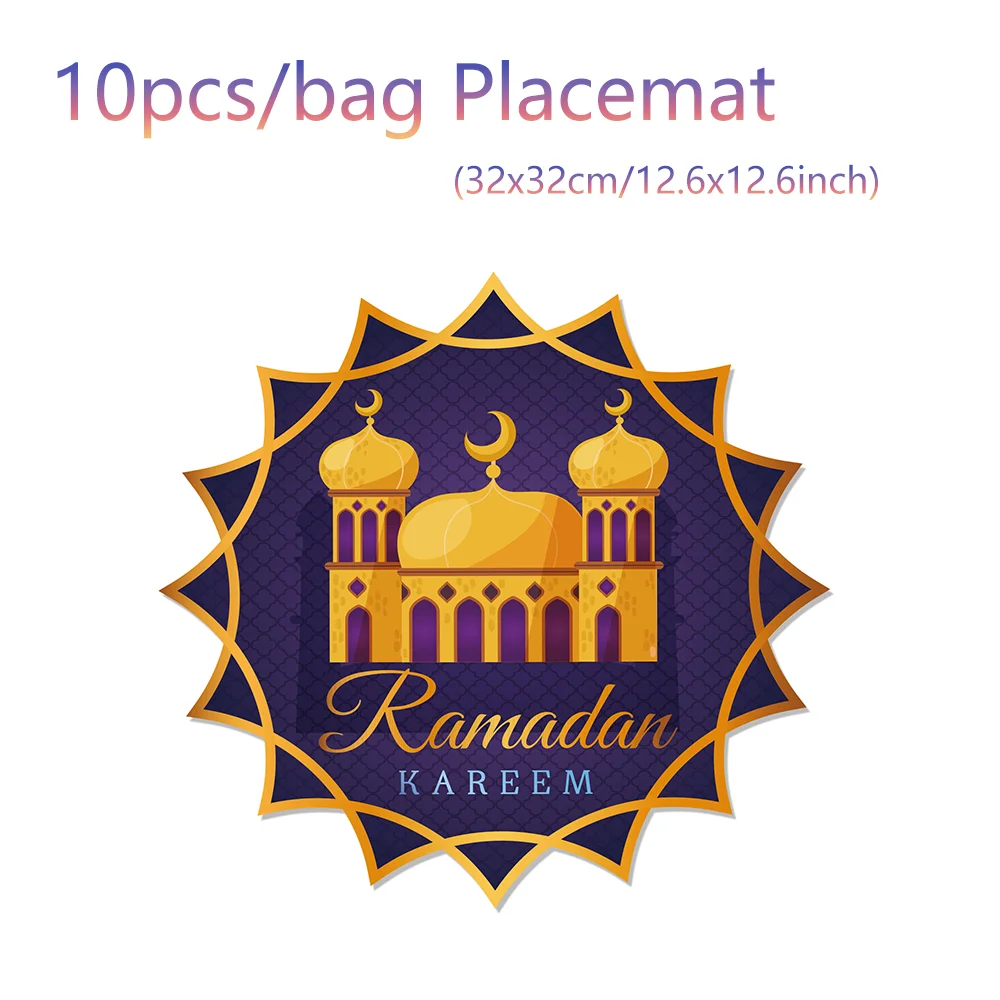 Eid Ramadan Tischläufer Tischset für Esstischdekoration, Mubarak Moon Tischdecke Tischdecke für Eid-ul-fitr Partyzubehör – Detail 28