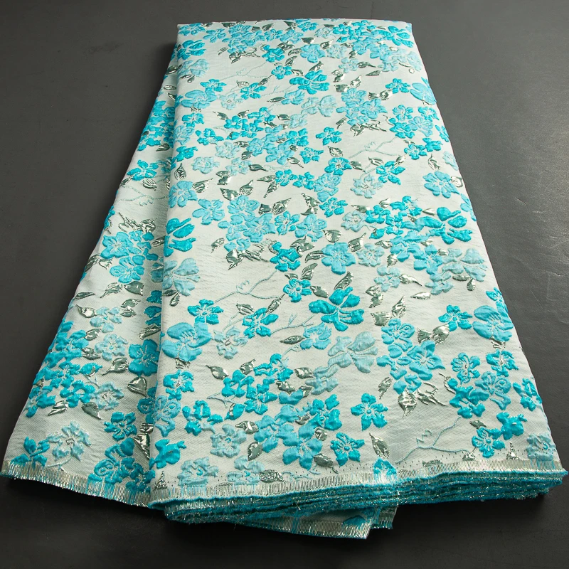 

High Quality Nigerian Brocade Lace Fabric African Jacquard Lace Fabric 5 Yards For Wedding Party Sewing Dresses Women A3403