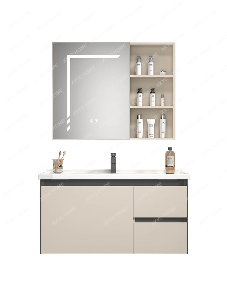 

Alumimum Bathroom Cabinet Bathroom Washbasin Cabinet Combination Ceramic Integrated Wash Basin